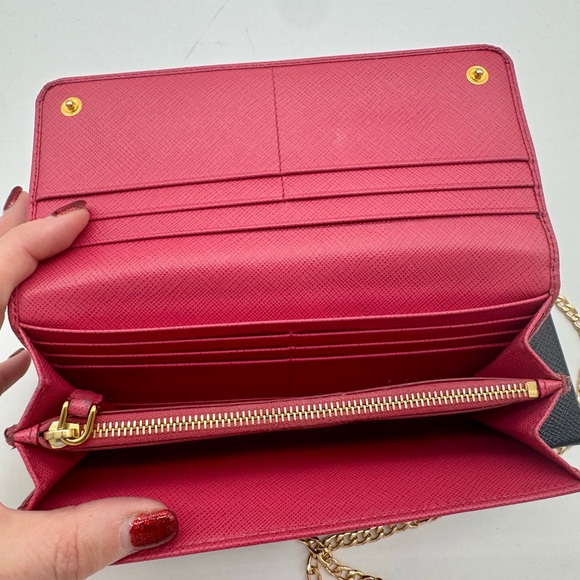 Prada Safiano Long Wallet with Chain - Picture 6 of 7